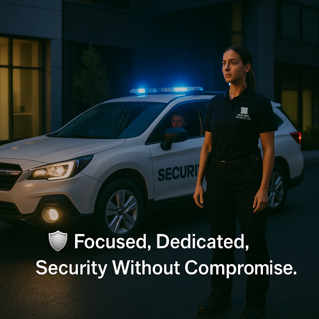 Security vehicle outside industrial site